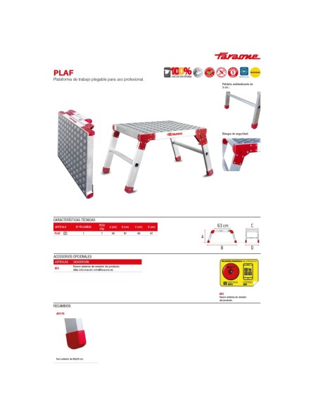 PLAF-S | Plataforma de trabajo plegable para uso profesional