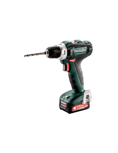 TALADRO ATORNILLADOR A BATERÍA 12V + 2BATERÍAS + MALETÍN, METABO 601036500 PowerMaxx BS 12