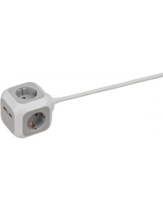 Ladrón múltiple en forma de cubo ALEA-Power con 2 puertos USB 2