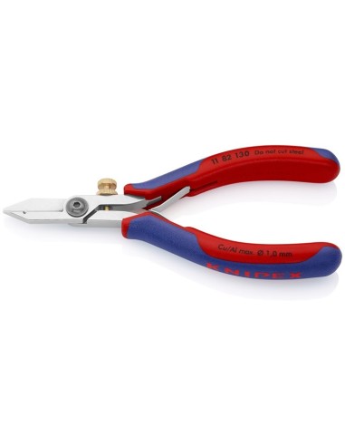 Tijera pelacables para electrónica con fundas multicomponentes 140 mm KNIPEX 11 82 130