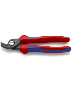 Tijeras cortacables con fundas multicomponentes bruñido 165 mm (cartulina autoservicio/blíster) KNIPEX 95 12 165 SB
