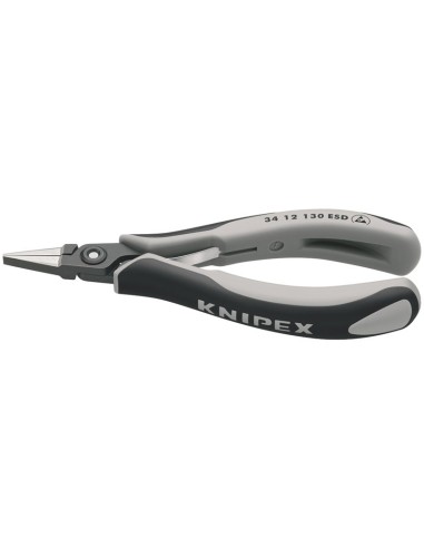 Alicate de precisión de montaje para electrónica ESD con fundas multicomponentes bruñido 135 mm KNIPEX 34 12 130 ESD