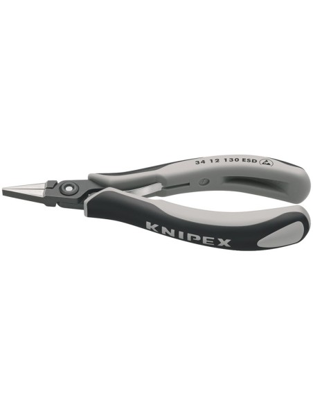 Alicate de precisión de montaje para electrónica ESD con fundas multicomponentes bruñido 135 mm KNIPEX 34 12 130 ESD