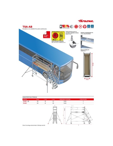TSA-AB | Escalera con plataforma para autobuses