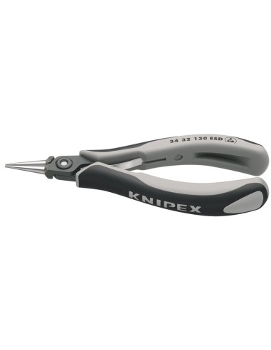 Alicate de precisión de montaje para electrónica ESD con fundas multicomponentes bruñido 135 mm KNIPEX 34 32 130 ESD
