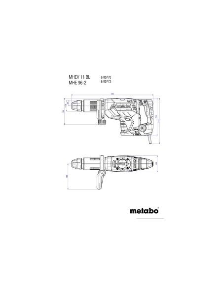 MARTILLO CINCELADOR 1500W + MALETÍN METABO 600770500 MHEV 11 BL