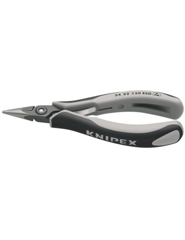 Alicate de precisión de montaje para electrónica ESD con fundas multicomponentes bruñido 135 mm KNIPEX 34 22 130 ESD