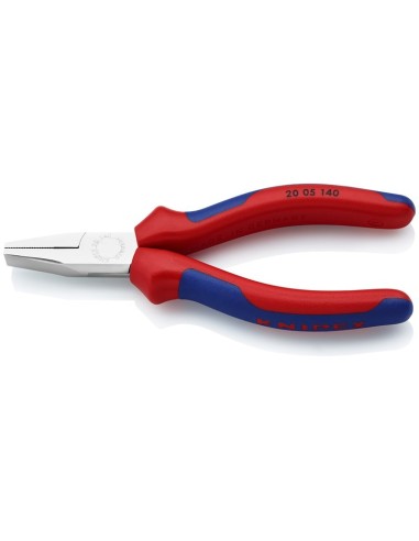 Alicate de boca plana con fundas multicomponentes cromado 140 mm KNIPEX 20 05 140