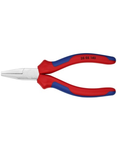 Alicate de boca plana con fundas multicomponentes cromado 140 mm KNIPEX 20 05 140