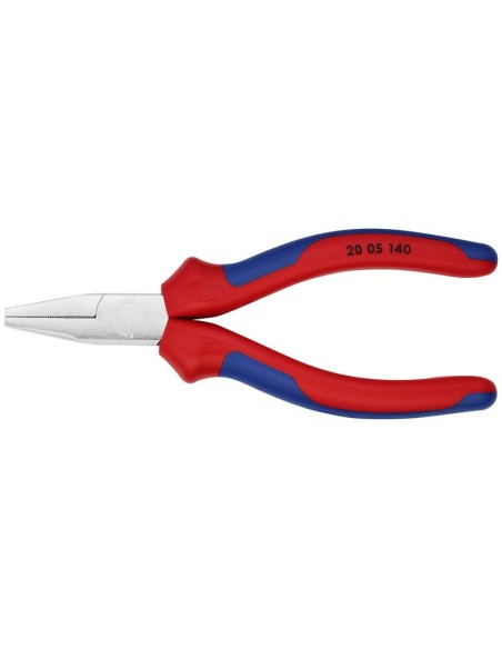 Alicate de boca plana con fundas multicomponentes cromado 140 mm KNIPEX 20 05 140