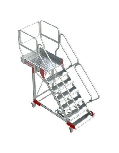 SB45 | Escalera de aluminio con plataforma y vuelo| Inclinación de 45