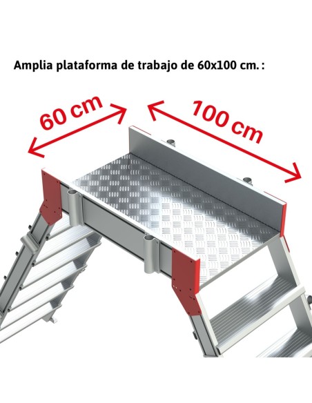 SP60 | Escalera puente de aluminio con plataforma | Inclinación 60