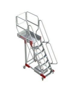 SB60 | Escalera de aluminio con plataforma y vuelo| Inclinación de 60