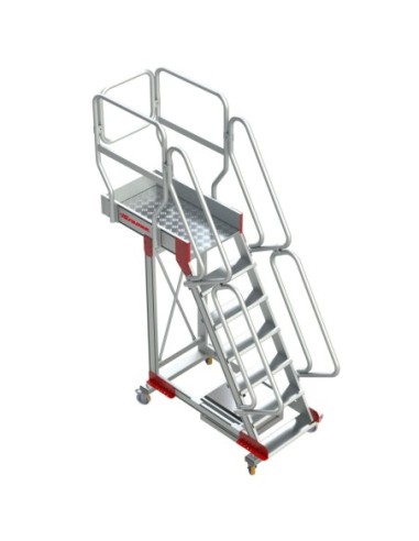 SB60 | Escalera de aluminio con plataforma y vuelo| Inclinación de 60