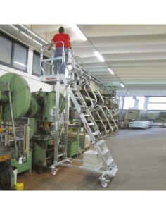 SB60 | Escalera de aluminio con plataforma y vuelo| Inclinación de 60 2