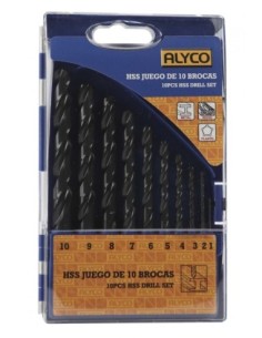 ALYCO 121310 Juego 10 brocas hss en caja de plástico