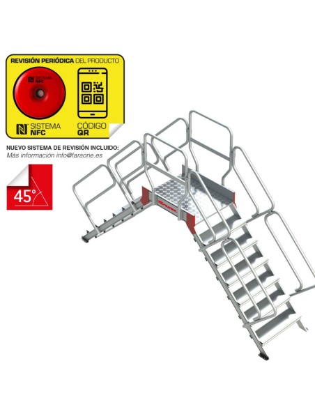 SP45 | Escalera puente con plataforma | Inclinación 45