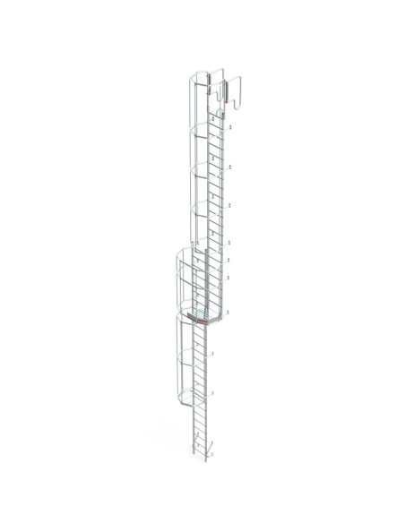 SVS1 | Escalera vertical de seguridad con jaula y descansillo