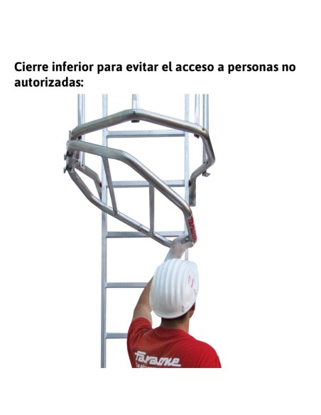 SVS1 | Escalera vertical de seguridad con jaula y descansillo