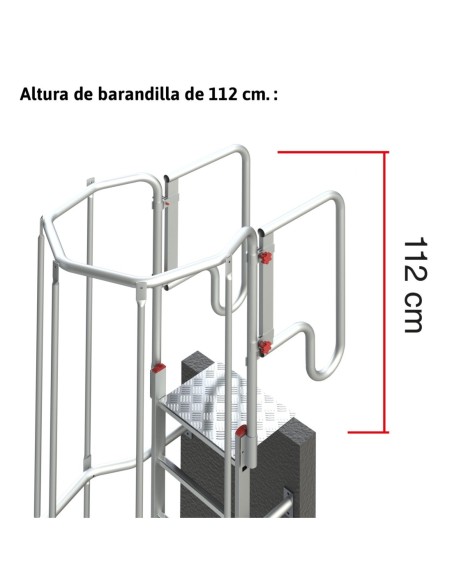 SVS1 | Escalera vertical de seguridad con jaula y descansillo