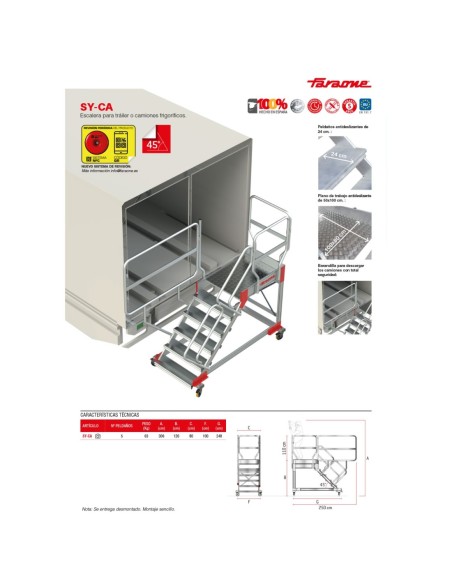 SY-CA | Escalera para tráiler o camiones frigoríficos