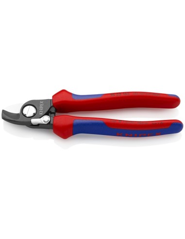 Tijeras cortacables con muelle de apertura con fundas multicomponentes bruñido 165 mm KNIPEX 95 22 165