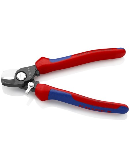 Tijeras cortacables con muelle de apertura con fundas multicomponentes bruñido 165 mm KNIPEX 95 22 165