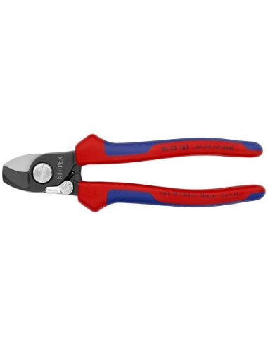 Tijeras cortacables con muelle de apertura con fundas multicomponentes bruñido 165 mm KNIPEX 95 22 165