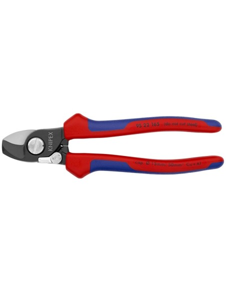 Tijeras cortacables con muelle de apertura con fundas multicomponentes bruñido 165 mm KNIPEX 95 22 165