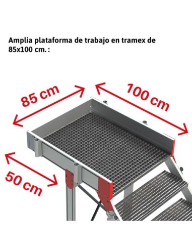 SB-T | Escalera con plataforma y cuatro ruedas | TRAMEX