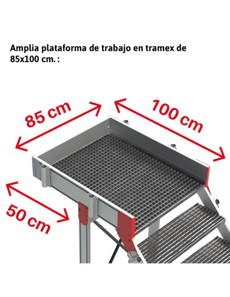 SB-T | Escalera con plataforma y cuatro ruedas | TRAMEX
