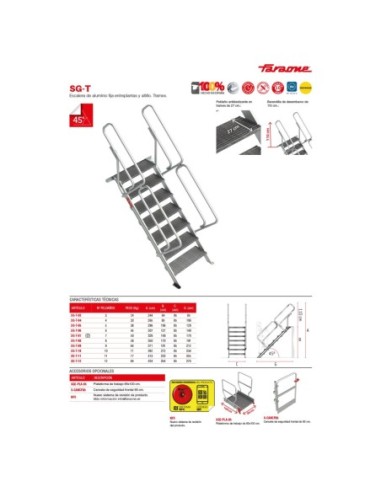 SG-T | Escalera para entreplantas y altillos | Tramex | Inclinación 45