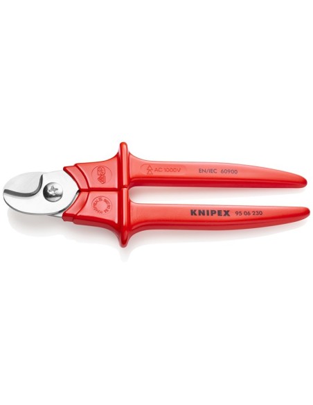 Tijeras cortacables mangos con revestimiento de plástico aislados, con revestimiento de plástico, según norma VDE 230 mm KNIPEX