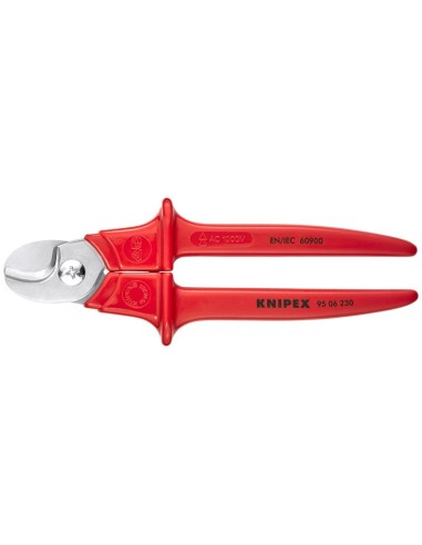 Tijeras cortacables mangos con revestimiento de plástico aislados, con revestimiento de plástico, según norma VDE 230 mm KNIPEX
