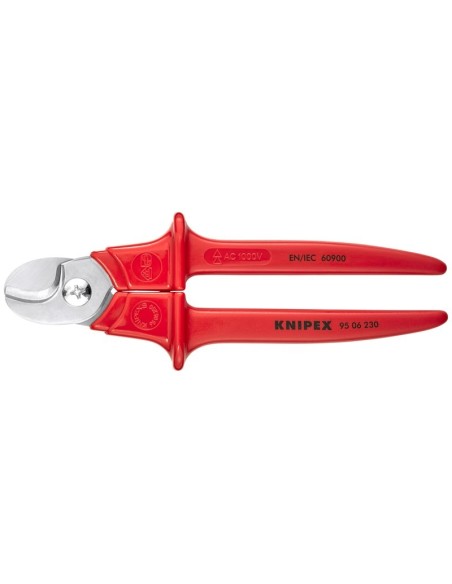 Tijeras cortacables mangos con revestimiento de plástico aislados, con revestimiento de plástico, según norma VDE 230 mm KNIPEX