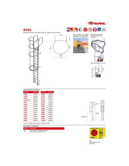 SVS2 | Escalera vertical de seguridad con jaula de protección
