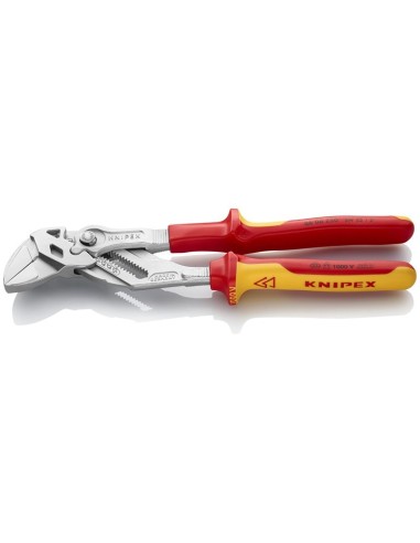 Tenaza llave alicate y llave en una sola herramienta aislados con fundas multicomponentes, según norma VDE cromado 250 mm KNIPE