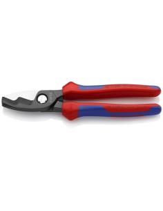 Tijeras cortacables con filo de corte doble con fundas multicomponentes bruñido 200 mm KNIPEX 95 12 200