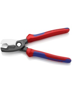 Tijeras cortacables con filo de corte doble con fundas multicomponentes bruñido 200 mm KNIPEX 95 12 200 2