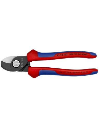 Tijeras cortacables con fundas multicomponentes bruñido 165 mm KNIPEX 95 12 165