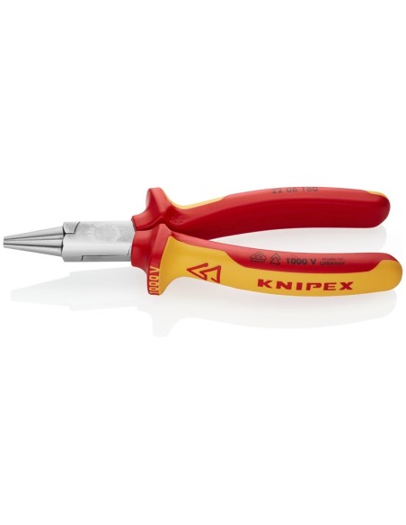 Alicate de boca redonda aislados con fundas multicomponentes, según norma VDE cromado 160 mm KNIPEX 22 06 160