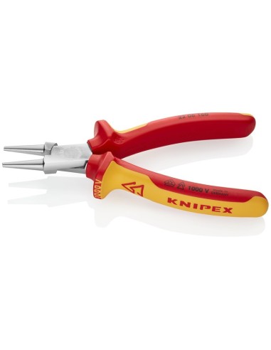 Alicate de boca redonda aislados con fundas multicomponentes, según norma VDE cromado 160 mm KNIPEX 22 06 160