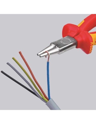 Alicate de boca redonda aislados con fundas multicomponentes, según norma VDE cromado 160 mm KNIPEX 22 06 160