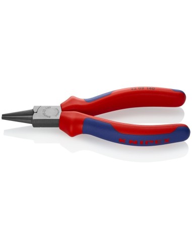 Alicate de boca redonda con fundas multicomponentes negro atramentado 140 mm KNIPEX 22 02 140