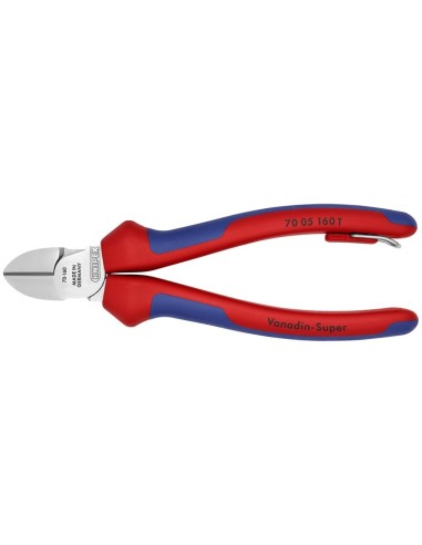 Alicate de corte diagonal con fundas multicomponentes, con anilla de fijación integrada para colocar un dispositivo de protecci