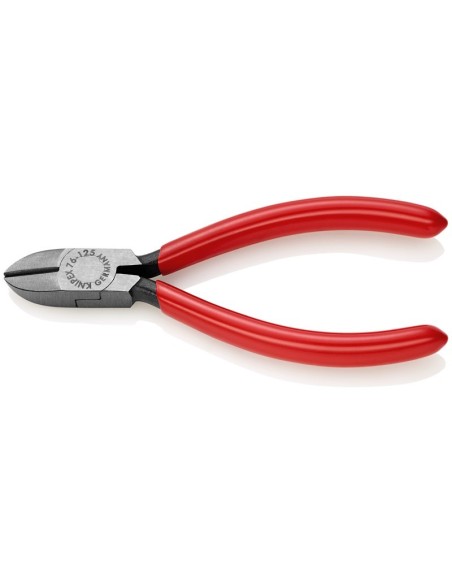 Alicate de corte diagonal para electromecánica recubiertos de plástico negro atramentado 125 mm KNIPEX 76 01 125