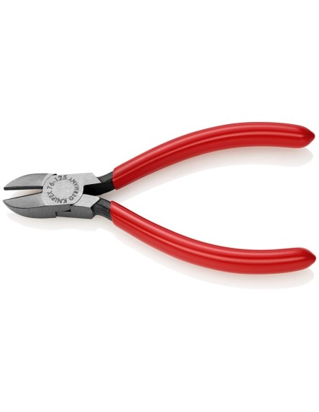 Alicate de corte diagonal para electromecánica recubiertos de plástico negro atramentado 125 mm KNIPEX 76 01 125