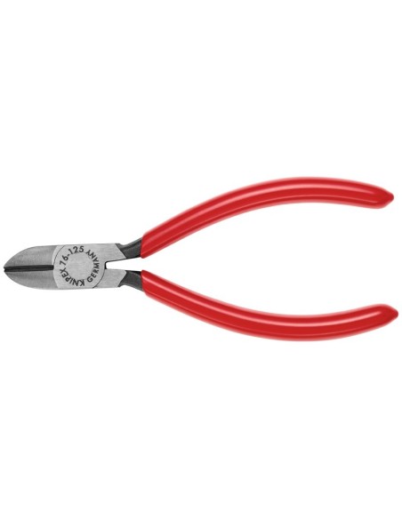 Alicate de corte diagonal para electromecánica recubiertos de plástico negro atramentado 125 mm KNIPEX 76 01 125