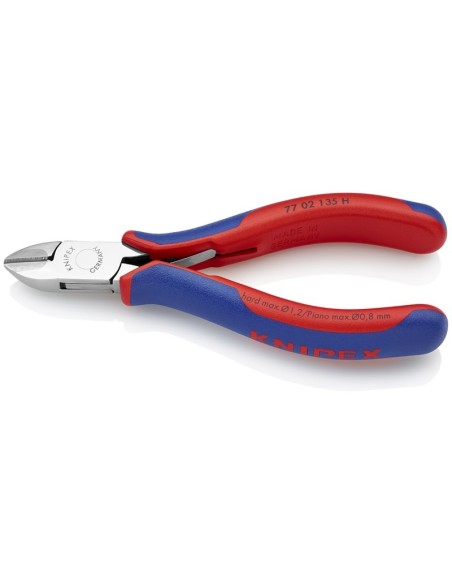 Alicate de corte diagonal para electrónica con filo de corte de metal duro con fundas multicomponentes 135 mm KNIPEX 77 02 135