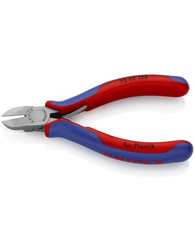 Alicate de corte diagonal para plásticos con fundas multicomponentes 125 mm KNIPEX 72 02 125